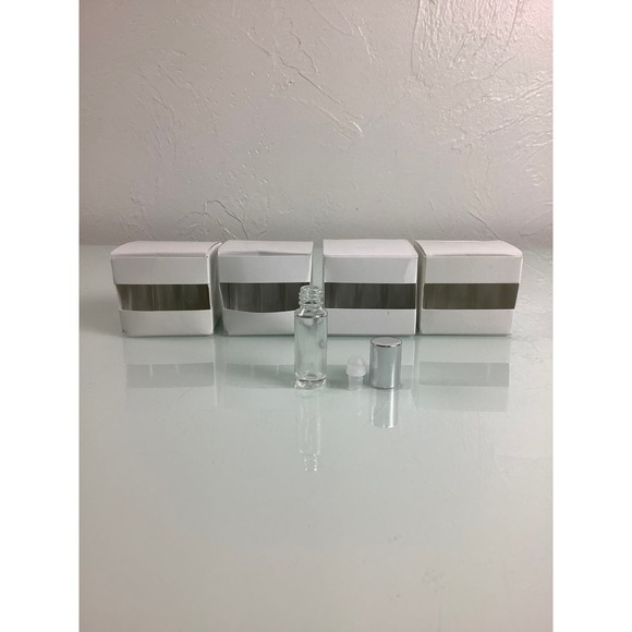 Clear glass silver cap with roll on bottles 5 ml or 1/6 oz Qty 23 units NEW - Picture 1 of 6